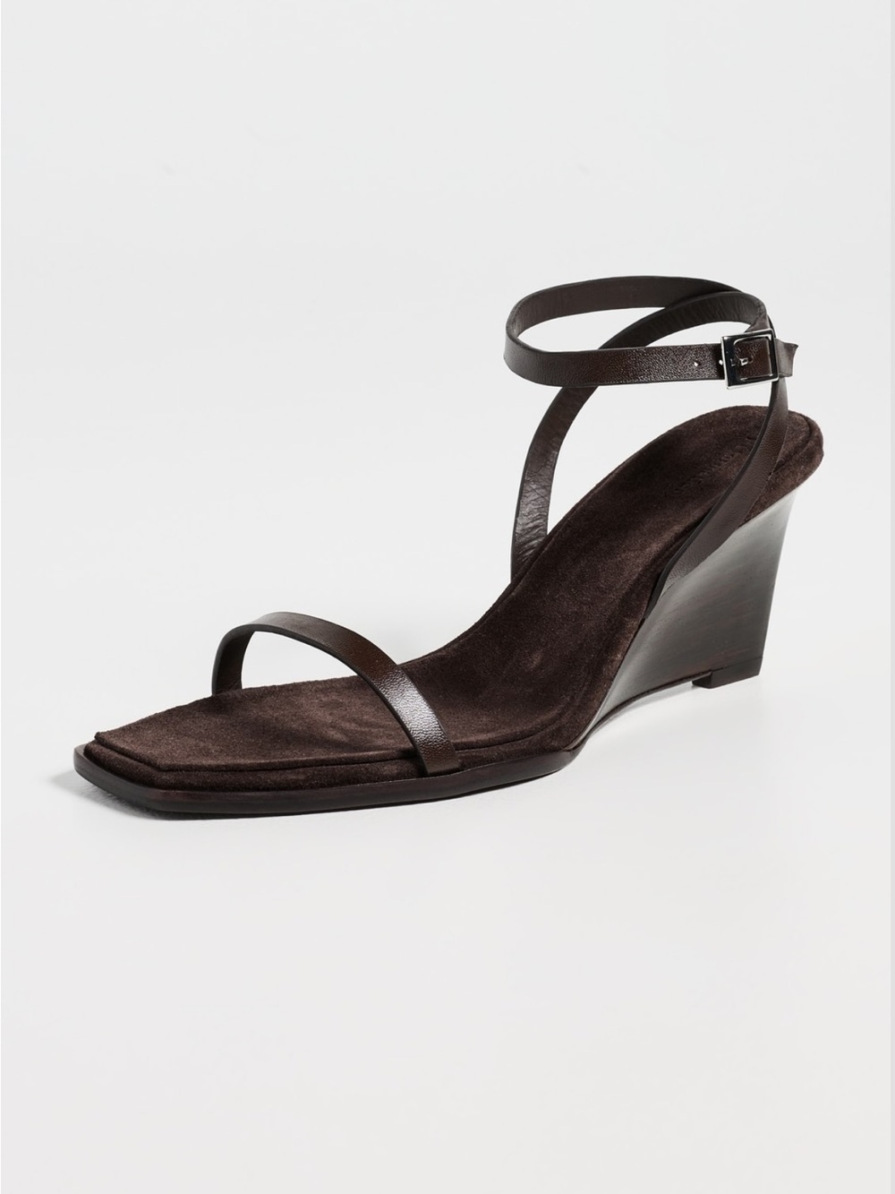 Reformation Lina Dark Brown Leather Wedge Sandals New!